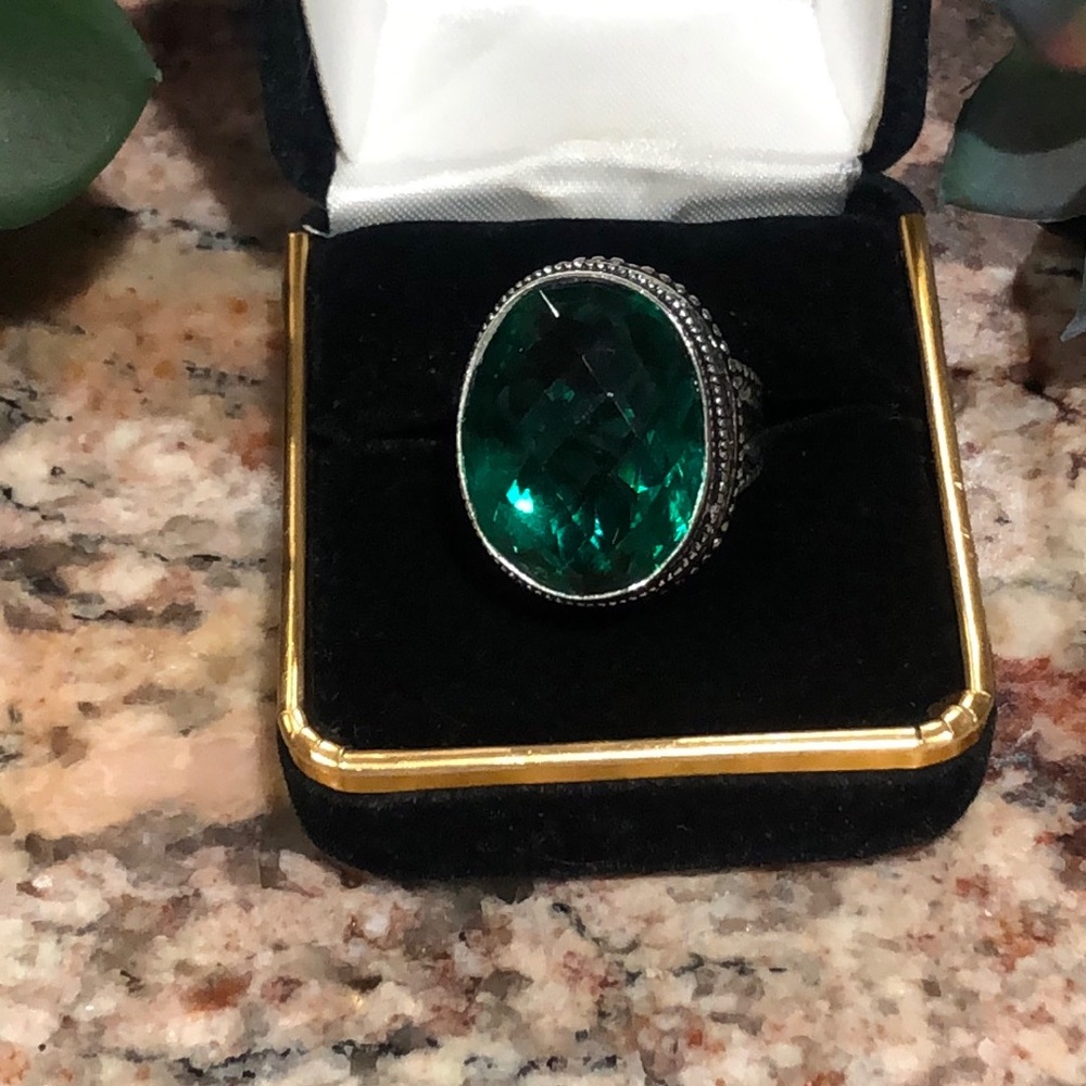 Silver Emerald Ring - image 4